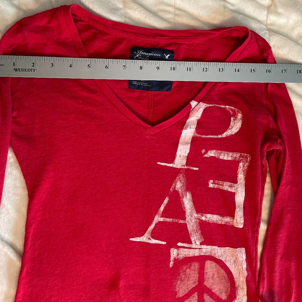American Eagle Outfitters Y2k V-Neck Long sleeve Top - Picture 3 of 9